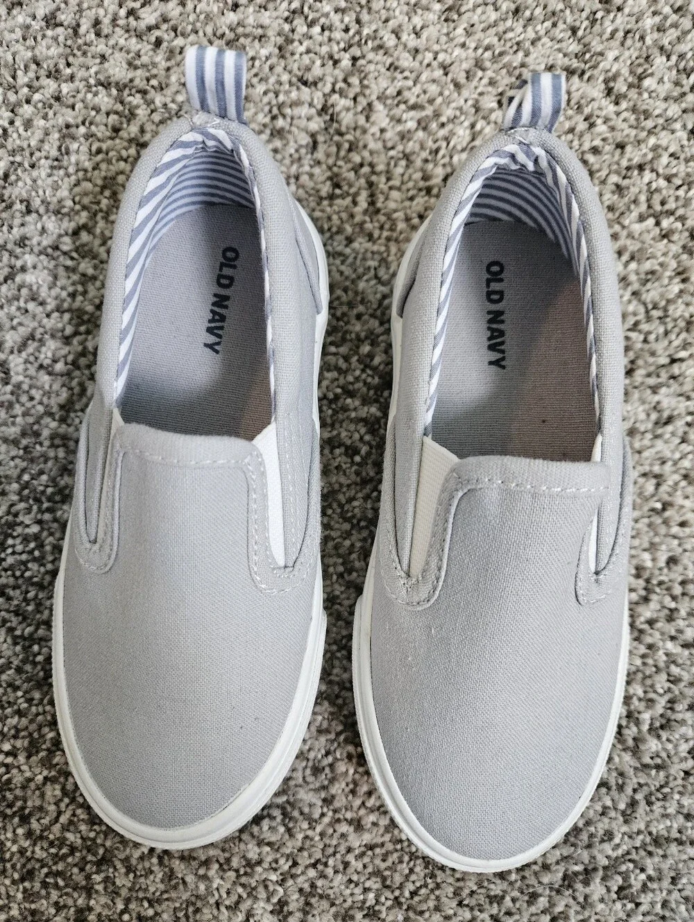 Old Navy Kids Slip-On Canvas Sneakers - Light Gray and White